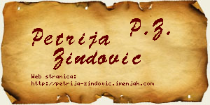 Petrija Zindović vizit kartica